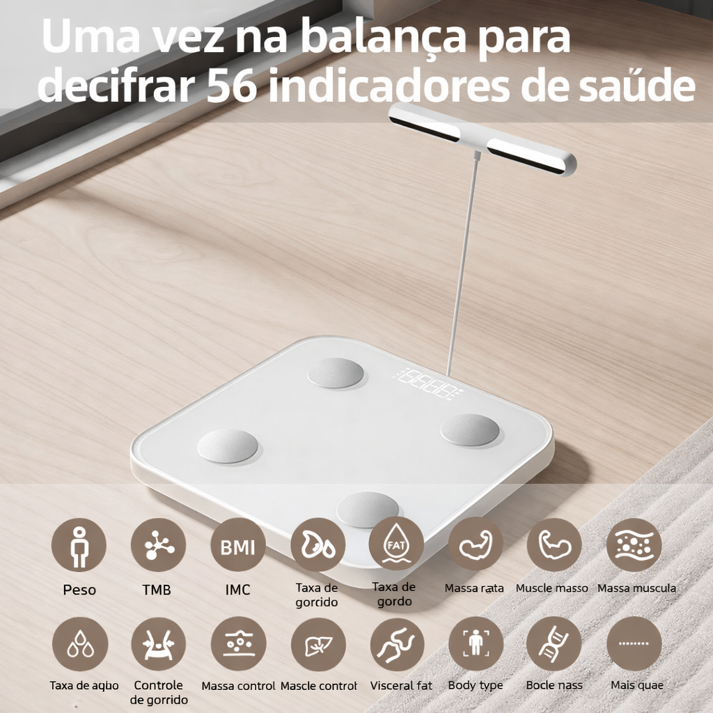 Balança conectada para peso e composição corporal