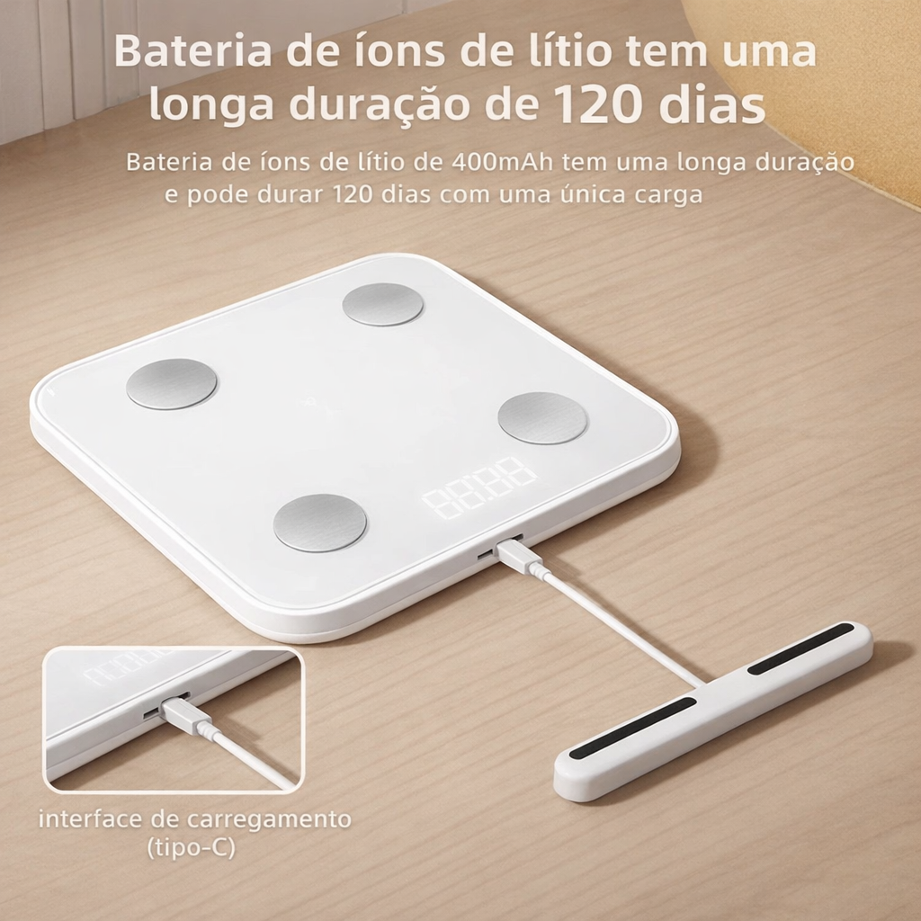 Balança conectada para peso e composição corporal