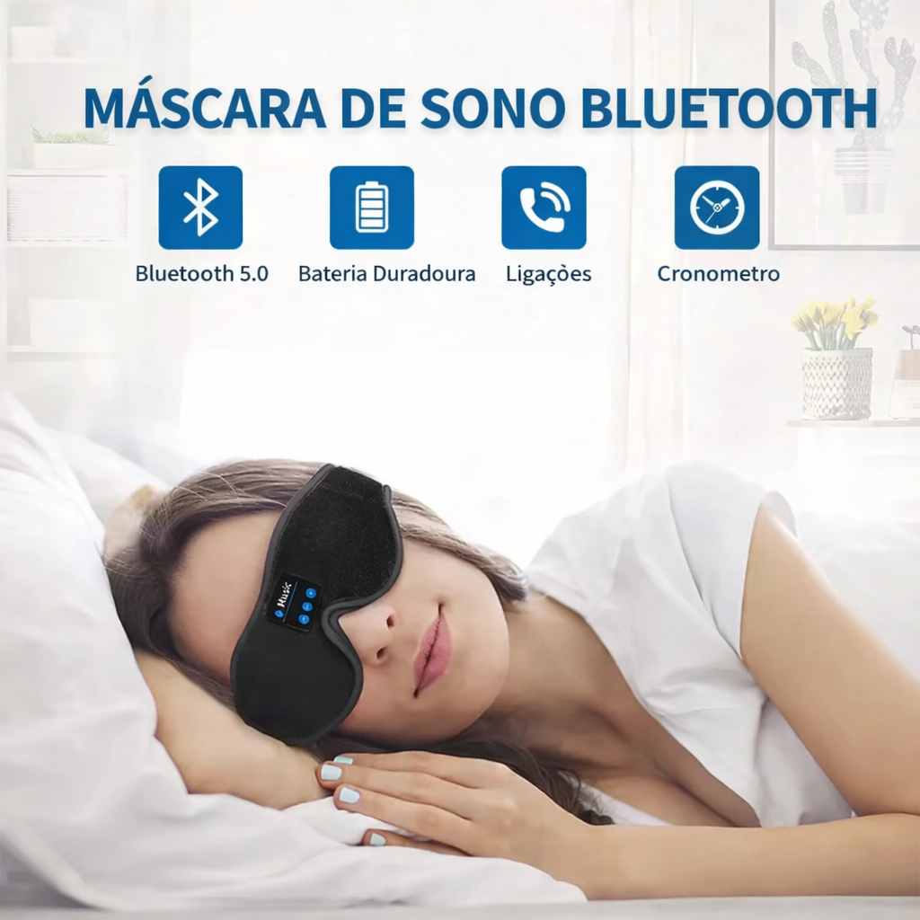 DreamWave™ Máscara de Sono Blackout com Bluetooth