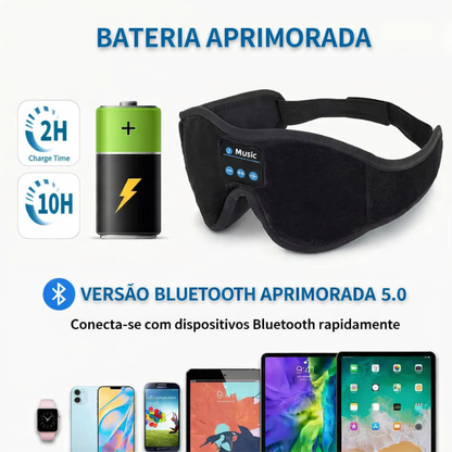 DreamWave™ Máscara de Sono Blackout com Bluetooth