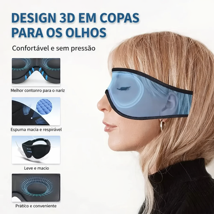 DreamWave™ Máscara de Sono Blackout com Bluetooth