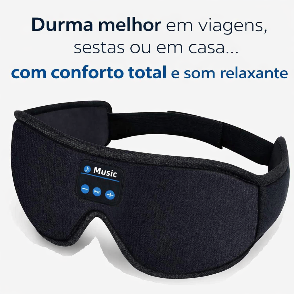 DreamWave™ Máscara de Sono Blackout com Bluetooth