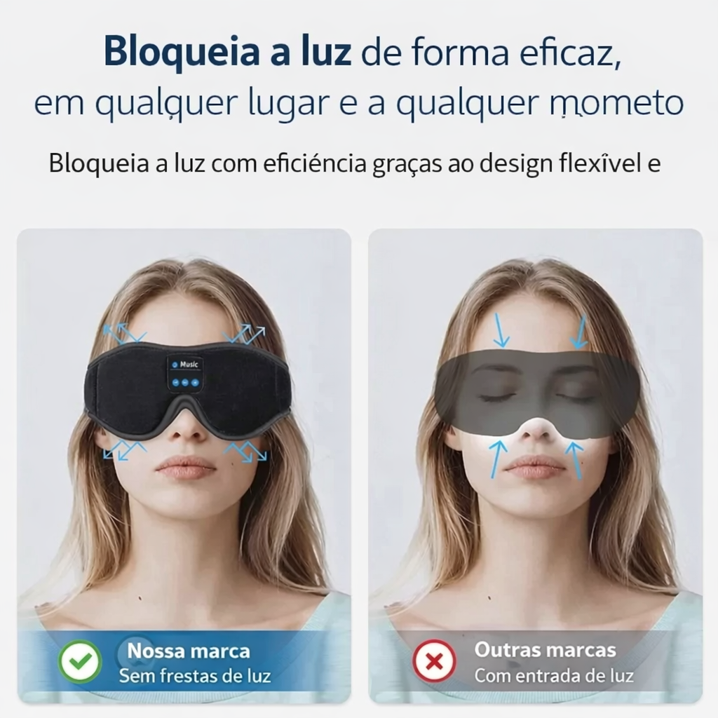 DreamWave™ Máscara de Sono Blackout com Bluetooth