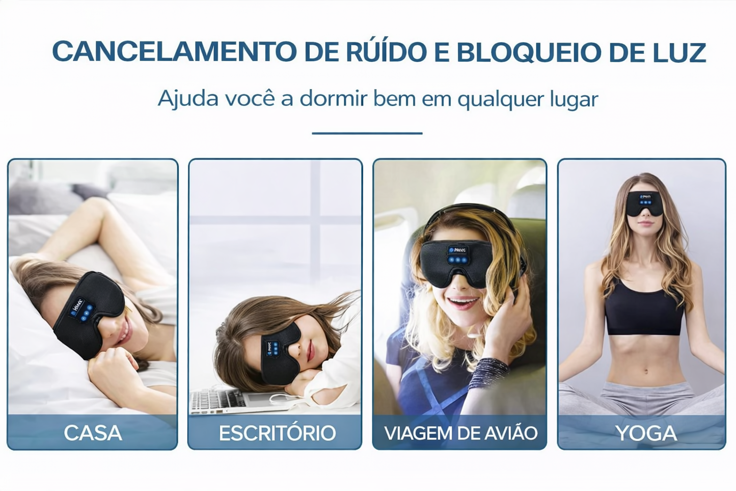 DreamWave™ Máscara de Sono Blackout com Bluetooth