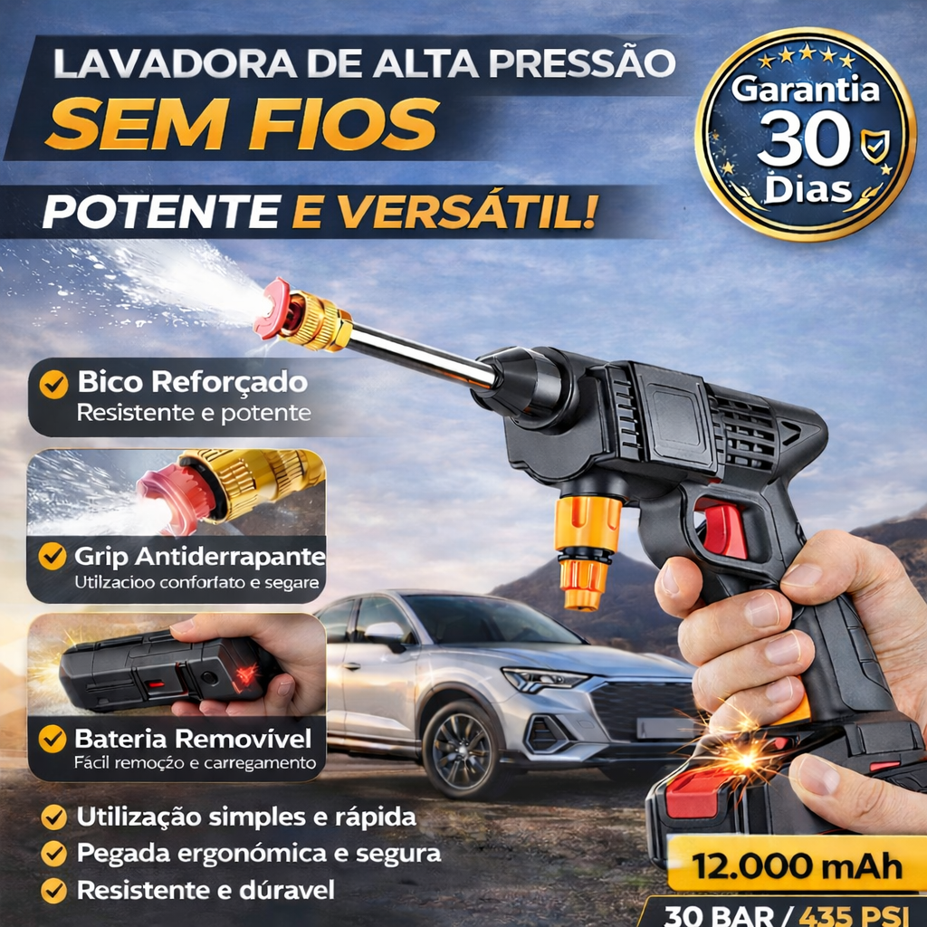 Lavadora de alta pressão portátil potente