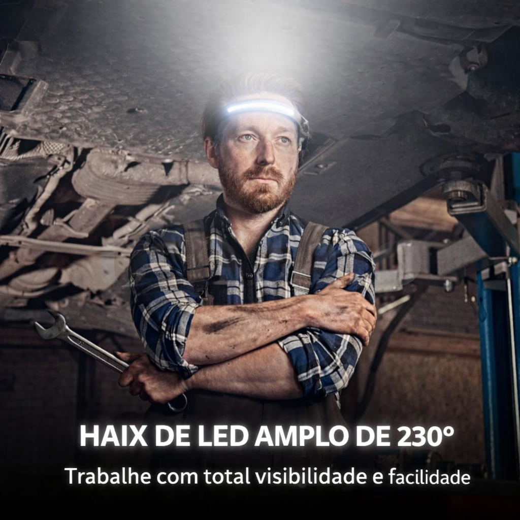 LANTERNA FRONTAL com ângulo de 230°